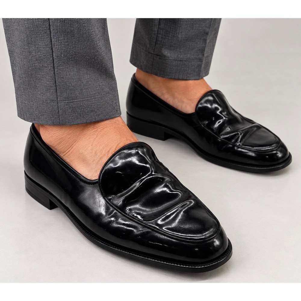 Bostonian Florentine Mens 10.5 M Black Leather Loafers Made in Italy 27821/61